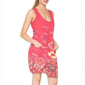 Desigual EU Size 42 (US 10) Colorful‎ Dress W Fun Print, Graffiti Art, Pockets